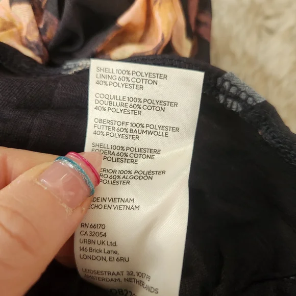 Free People Scottie Printed Tube Top Tropic Night Black Pattern Women's Medium - Picture 7 of 10